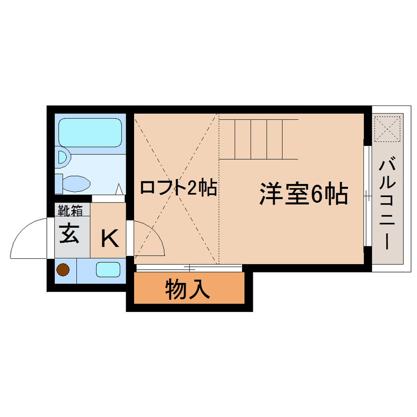 間取図 近鉄大阪線（近畿）/大和八木駅 徒歩10分 2階 築34年