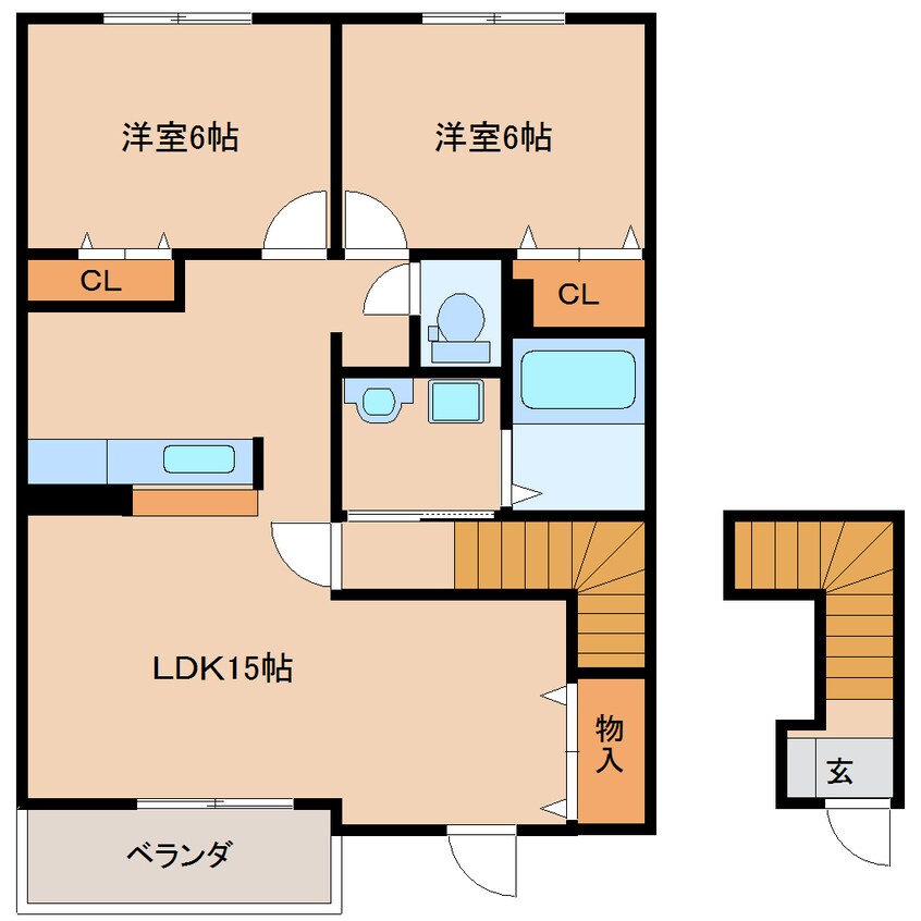 間取図 近鉄橿原線/田原本駅 徒歩9分 2階 築10年