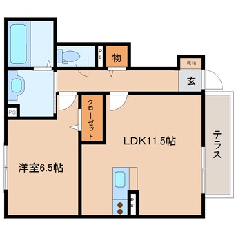 間取図 近鉄南大阪線/坊城駅 徒歩19分 1階 築10年