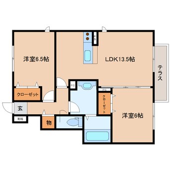 間取図 近鉄南大阪線/坊城駅 徒歩19分 1階 築11年