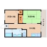 近鉄南大阪線/岡寺駅 徒歩3分 2階 築35年 2DKの間取り