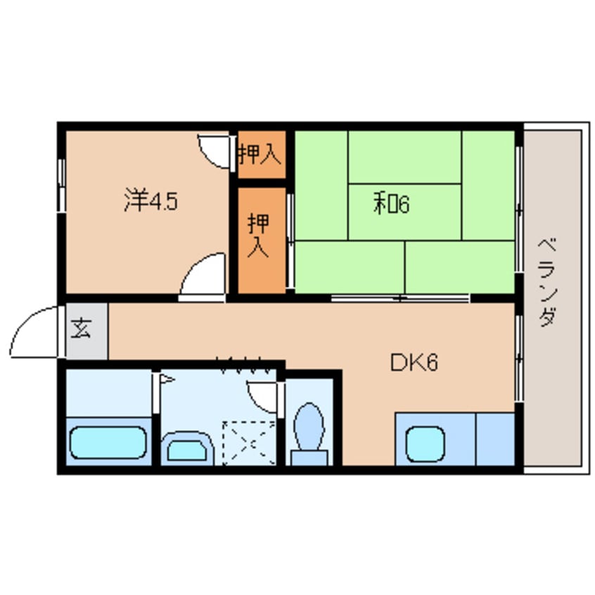 間取図 近鉄南大阪線/岡寺駅 徒歩3分 1階 築35年