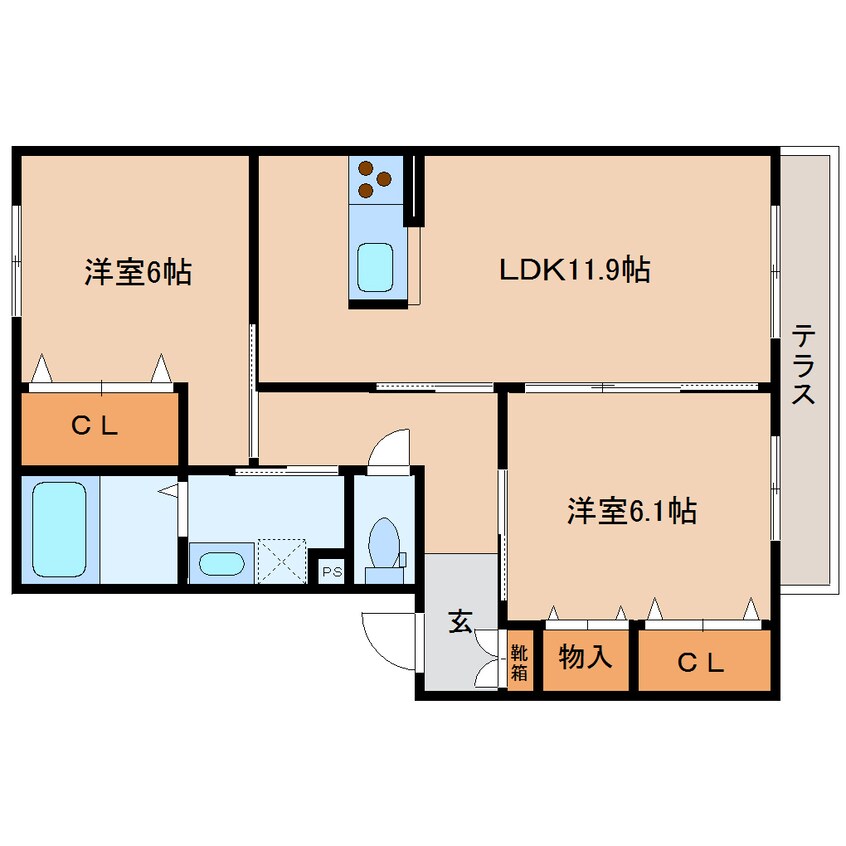 間取図 近鉄橿原線/笠縫駅 徒歩12分 1階 築9年