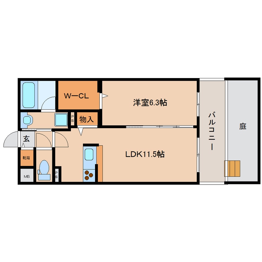 間取図 近鉄大阪線（近畿）/大和八木駅 徒歩5分 1階 築11年