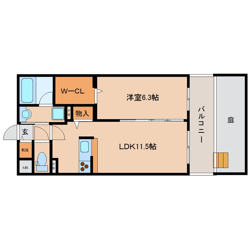 間取図 近鉄大阪線（近畿）/大和八木駅 徒歩5分 1階 築11年