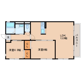 間取図 近鉄大阪線（近畿）/耳成駅 徒歩8分 2階 築10年