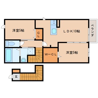 間取図 近鉄橿原線/畝傍御陵前駅 徒歩2分 2階 築9年