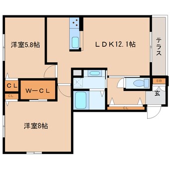 間取図 近鉄大阪線（近畿）/耳成駅 徒歩12分 1階 築8年