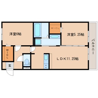 間取図 近鉄大阪線（近畿）/大和八木駅 徒歩7分 2階 築8年