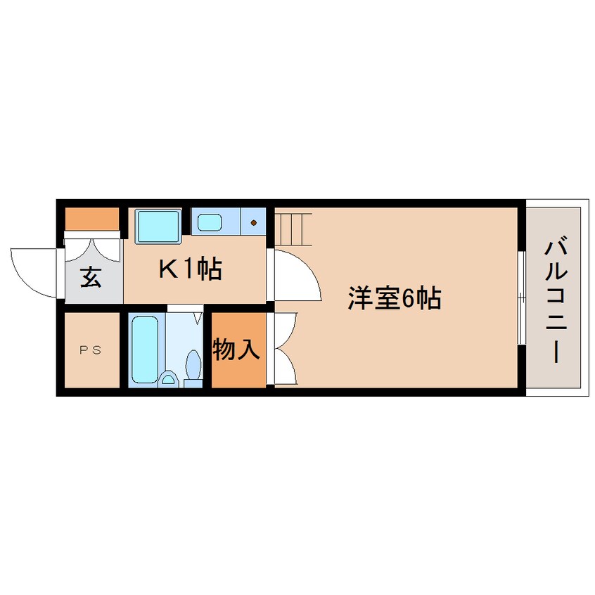 間取図 近鉄橿原線/橿原神宮前駅 徒歩6分 1階 築33年