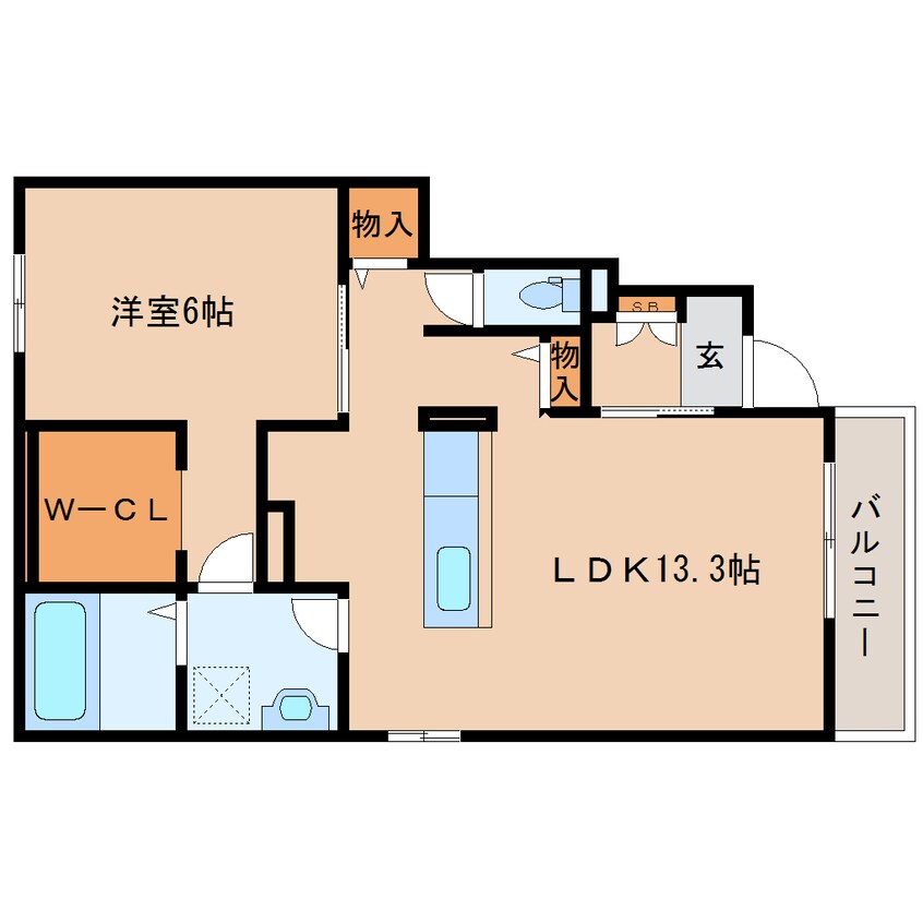 間取図 近鉄南大阪線/越部駅 徒歩10分 1階 築7年