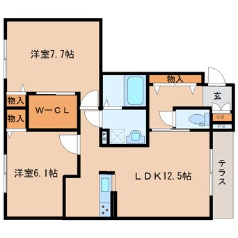 間取図 近鉄橿原線/田原本駅 徒歩9分 1階 築7年