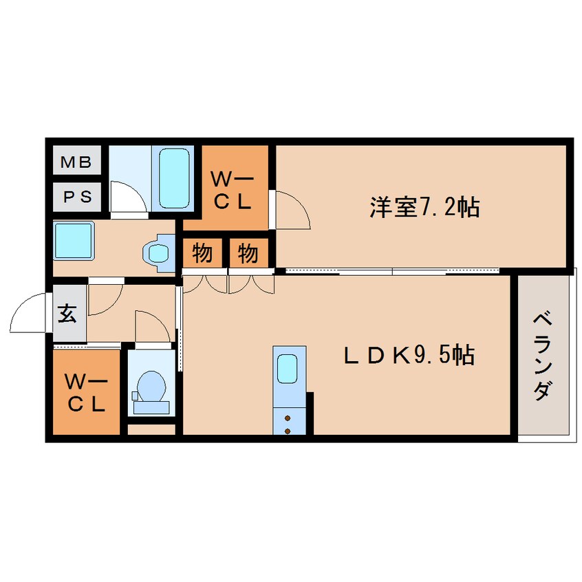 間取図 近鉄大阪線（近畿）/大和八木駅 徒歩5分 1階 築7年