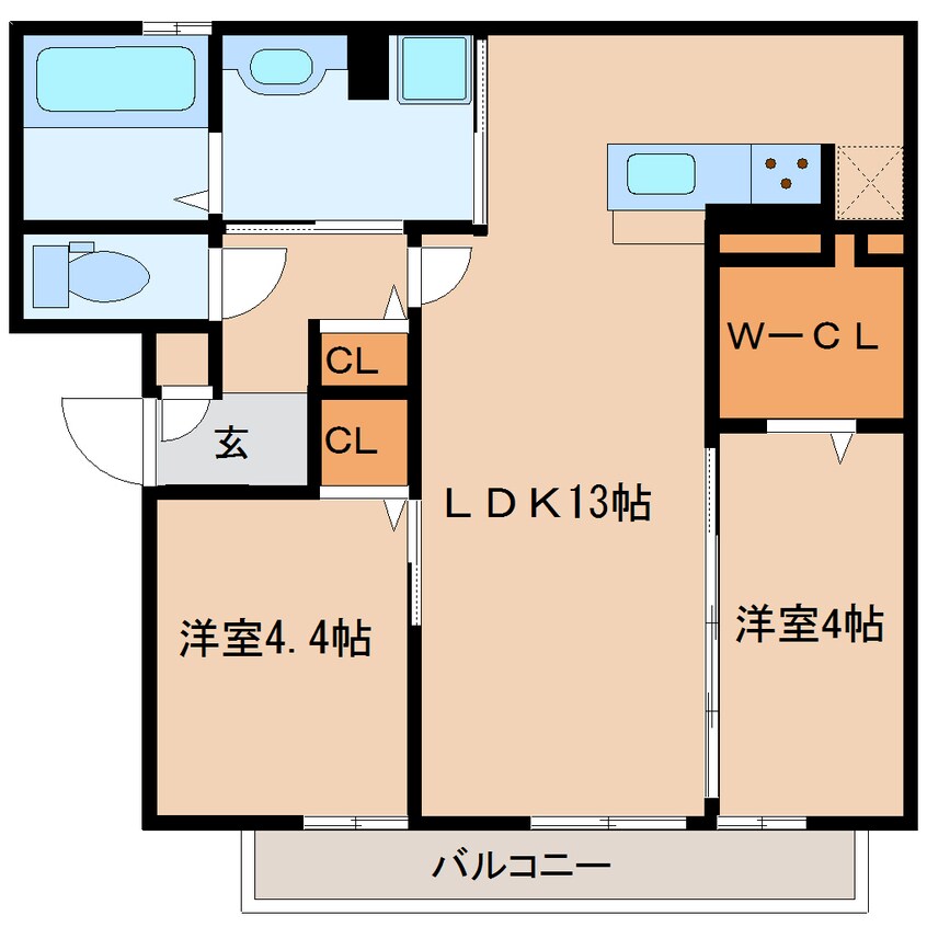 間取図 近鉄大阪線（近畿）/大和八木駅 徒歩12分 2階 築6年