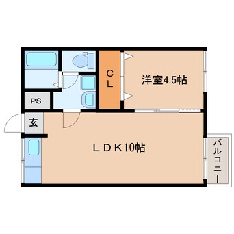 間取図 近鉄橿原線/新ノ口駅 徒歩5分 2階 築46年