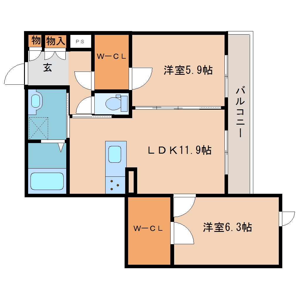 間取り図 近鉄橿原線/橿原神宮前駅 徒歩8分 2階 築6年