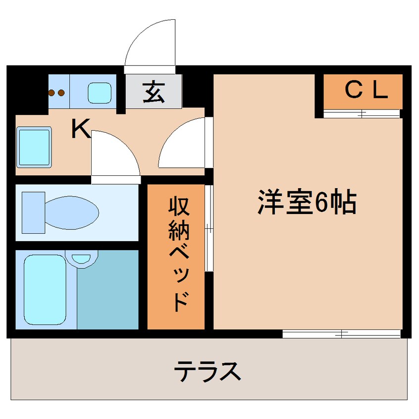 間取図 近鉄大阪線（近畿）/真菅駅 徒歩21分 2階 築22年