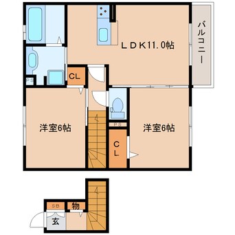 間取図 近鉄橿原線/八木西口駅 徒歩18分 2階 築5年