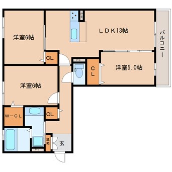 間取図 近鉄大阪線（近畿）/大和八木駅 徒歩19分 2階 築5年