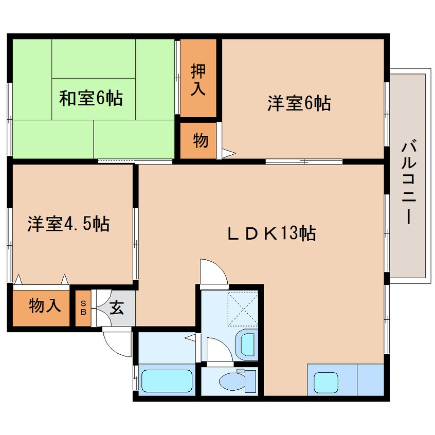 間取図 近鉄大阪線（近畿）/大和八木駅 徒歩11分 2階 築30年