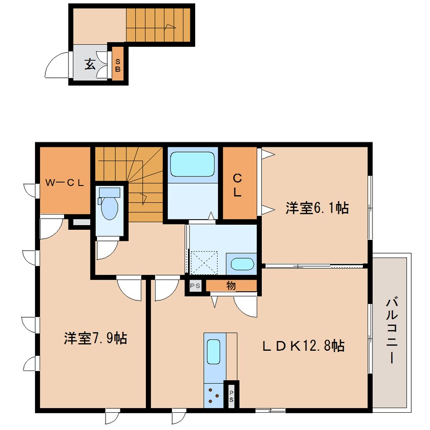 間取図 近鉄橿原線/田原本駅 徒歩12分 2階 築6年