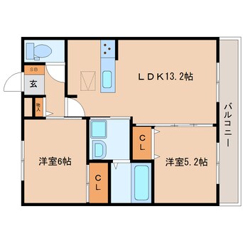 間取図 近鉄橿原線/大和八木駅 徒歩20分 3階 築4年