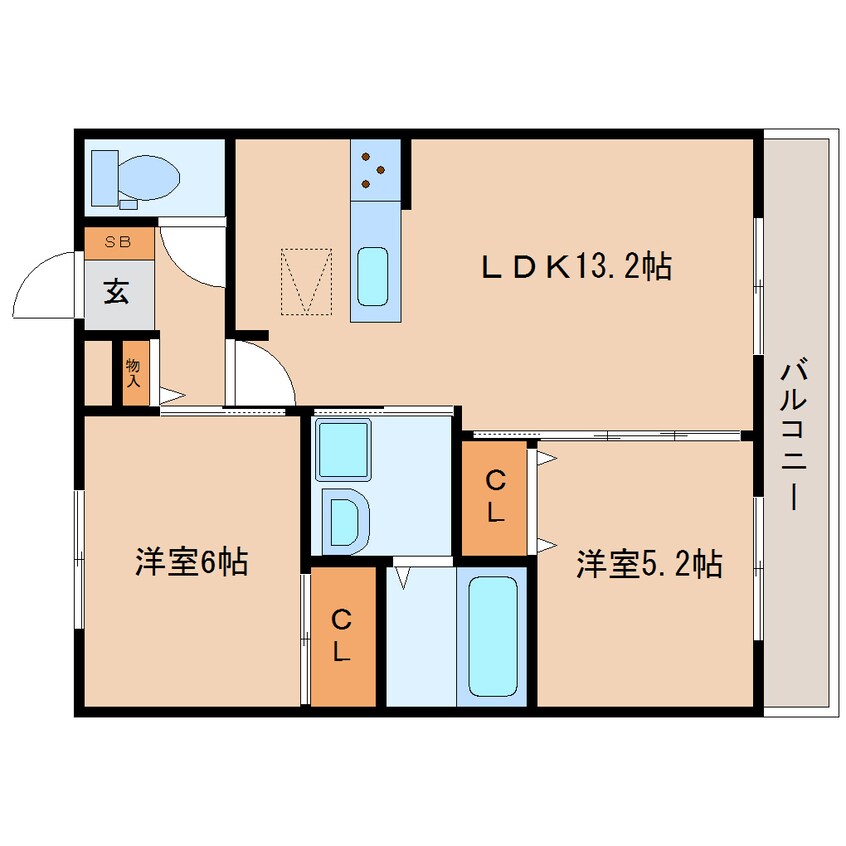 間取図 近鉄橿原線/大和八木駅 徒歩20分 3階 築4年