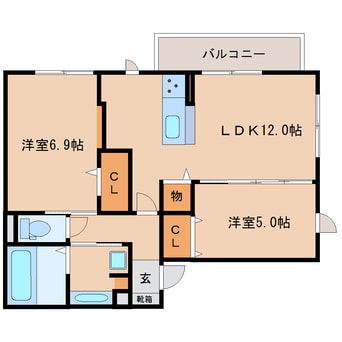間取図 近鉄大阪線（近畿）/大和八木駅 徒歩12分 3階 築5年