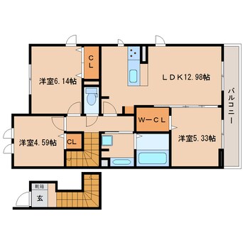 間取図 近鉄大阪線（近畿）/大和八木駅 徒歩19分 2階 築2年