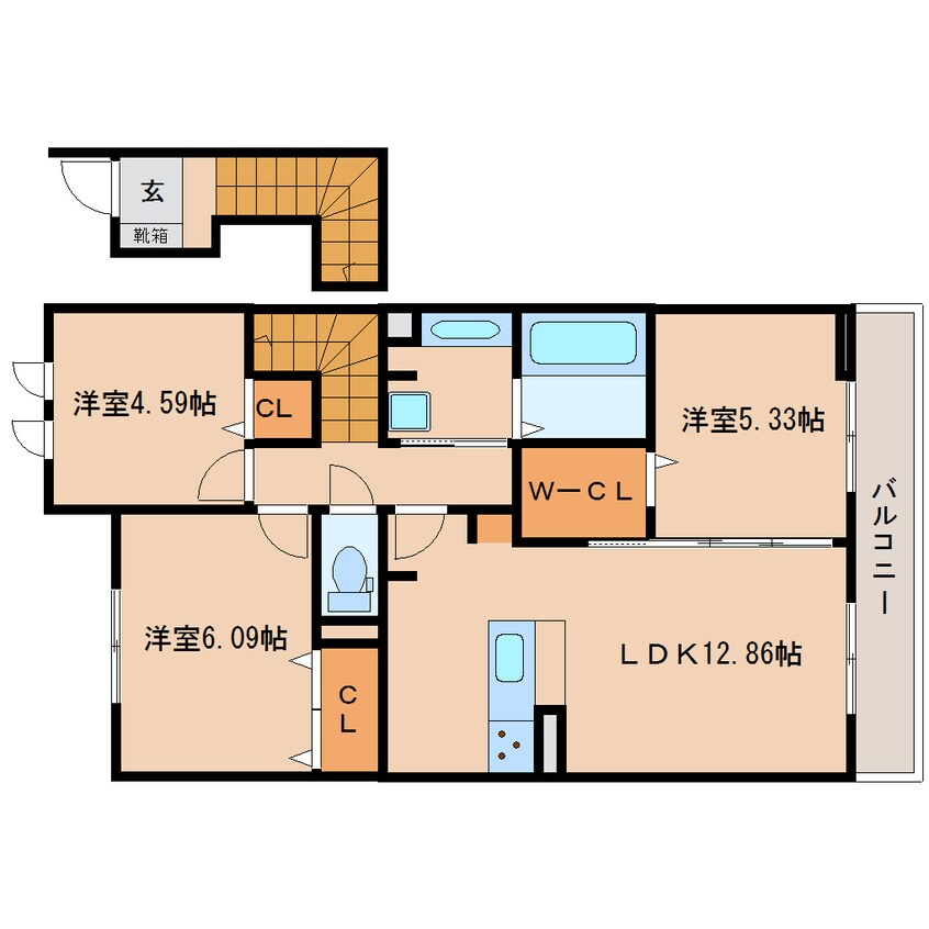 間取図 近鉄大阪線（近畿）/大和八木駅 徒歩19分 1階 築4年
