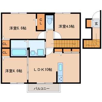 間取図 近鉄大阪線（近畿）/耳成駅 徒歩2分 2階 築2年