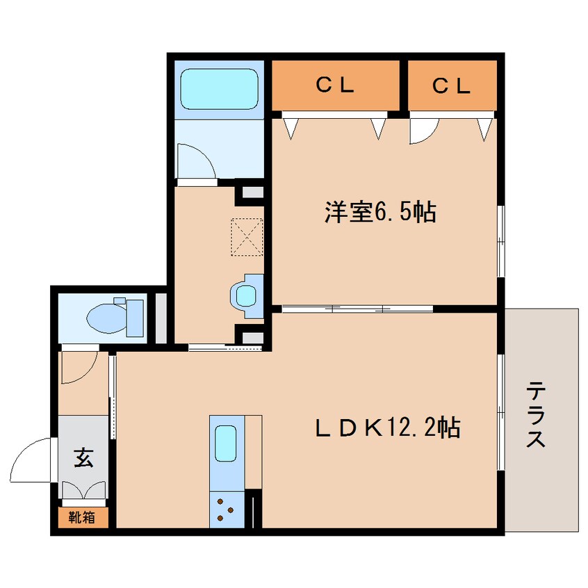 間取図 近鉄大阪線（近畿）/大和八木駅 徒歩6分 1階 築2年