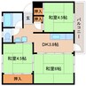 近鉄橿原線/橿原神宮前駅 徒歩17分 3階 築53年 3DKの間取り