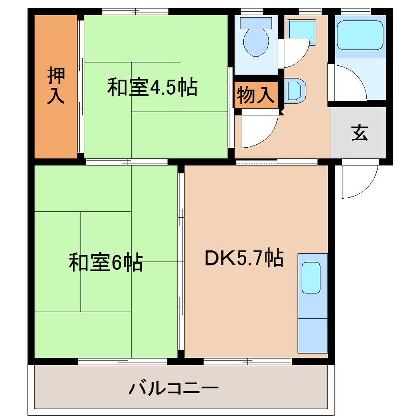 間取図 近鉄橿原線/橿原神宮前駅 徒歩17分 3階 築53年