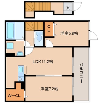 間取図 近鉄大阪線（近畿）/真菅駅 徒歩13分 2階 築3年