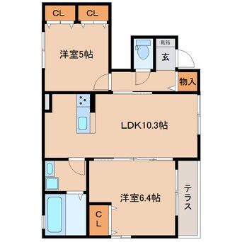 間取図 近鉄大阪線（近畿）/大和八木駅 徒歩13分 1階 築2年