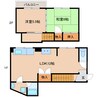 近鉄南大阪線/壺阪山駅 徒歩1分 1階 築41年 2LDKの間取り