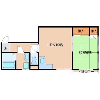 間取図 近鉄南大阪線/壺阪山駅 徒歩1分 3階 築40年