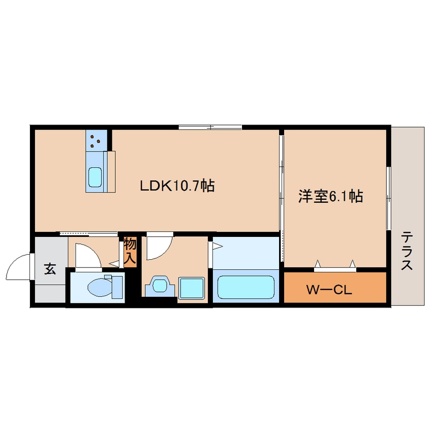 間取図 近鉄南大阪線/坊城駅 徒歩2分 1階 築2年