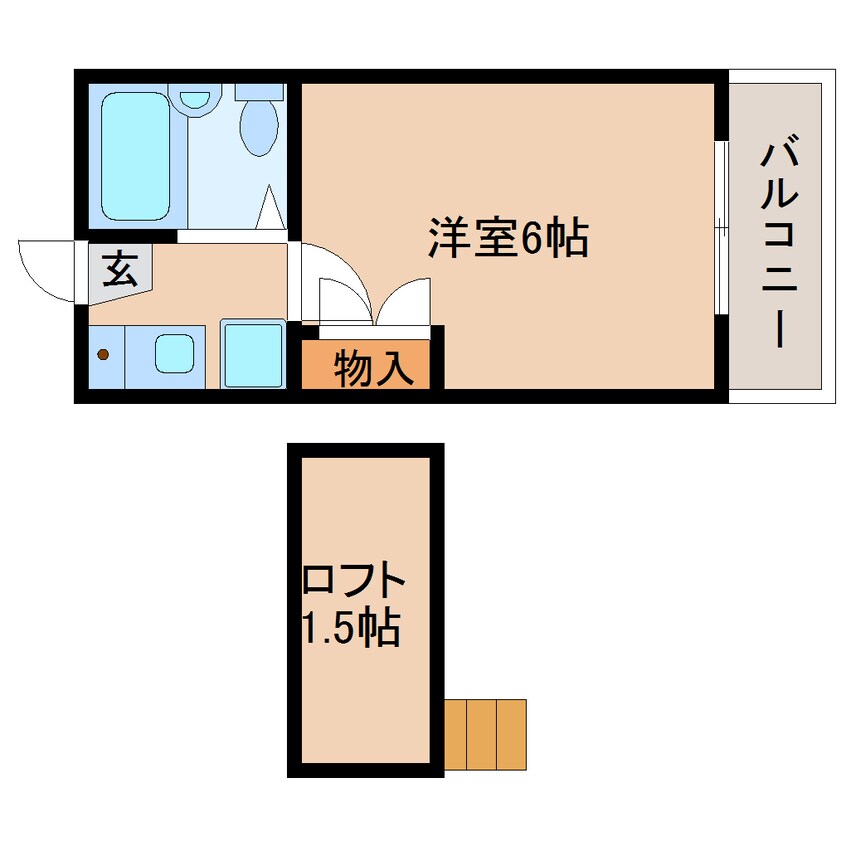 間取図 近鉄大阪線（近畿）/大和八木駅 徒歩8分 2階 築33年