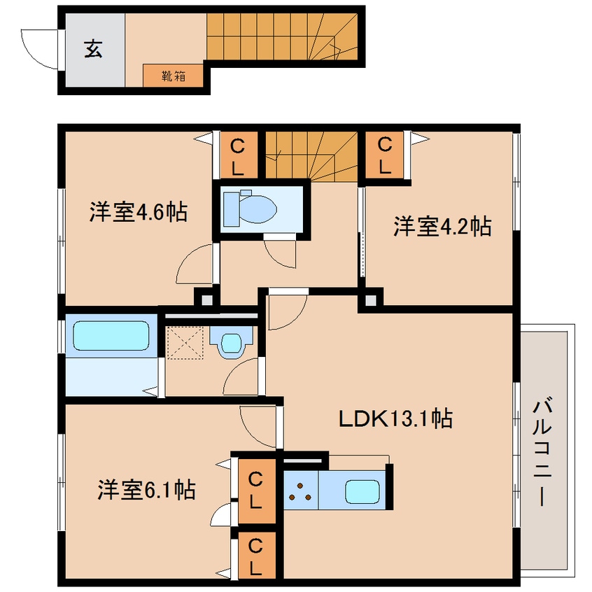 間取図 近鉄橿原線/田原本駅 徒歩12分 2階 築2年