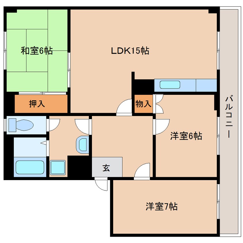 間取図 近鉄橿原線/大和八木駅 徒歩18分 4階 築34年