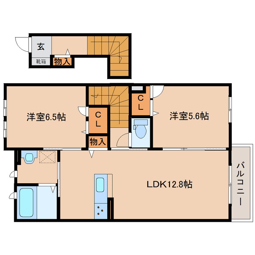 間取図 近鉄橿原線/畝傍御陵前駅 徒歩12分 2階 築1年