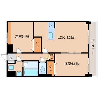 間取図 近鉄橿原線/新ノ口駅 徒歩8分 5階 1年未満