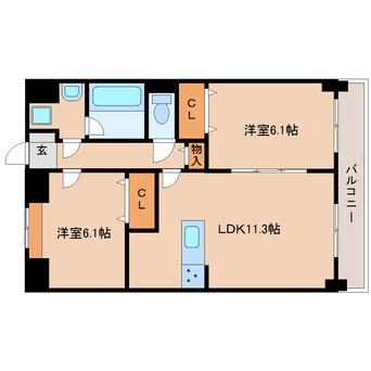 間取図 近鉄橿原線/新ノ口駅 徒歩8分 5階 建築中