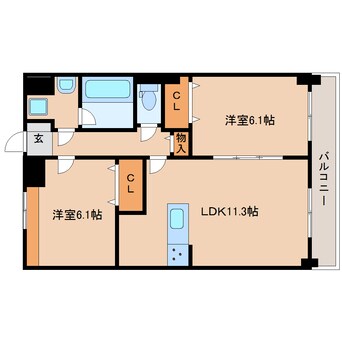 間取図 近鉄橿原線/新ノ口駅 徒歩8分 5階 建築中