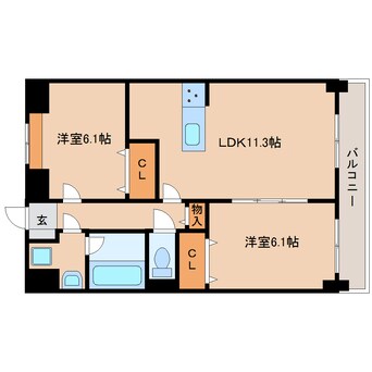 間取図 近鉄橿原線/新ノ口駅 徒歩8分 6階 建築中