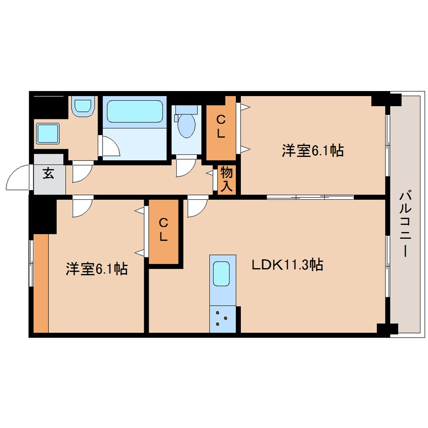 間取図 近鉄橿原線/新ノ口駅 徒歩8分 6階 建築中