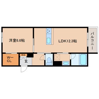 間取図 近鉄橿原線/橿原神宮前駅 徒歩6分 2階 1年未満