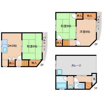 間取図 近鉄大阪線（近畿）/真菅駅 徒歩12分 1-3階 築33年